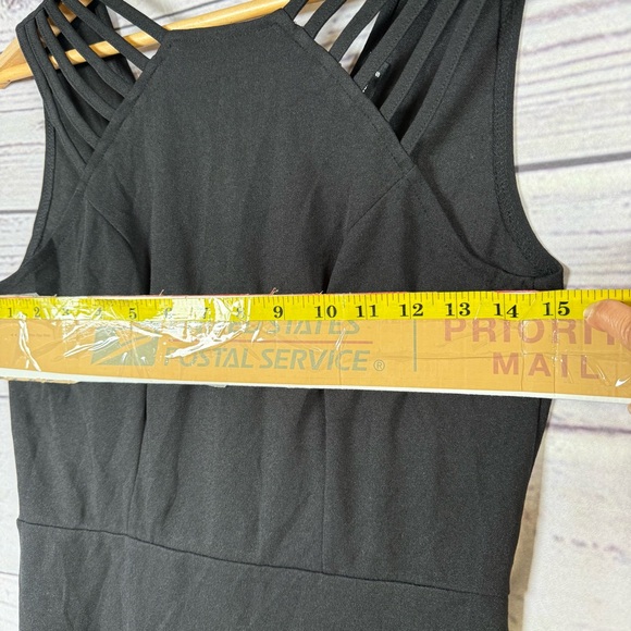 Pretty Garden Elegant Black Sleeveless Dress Size S - Picture 7 of 8
